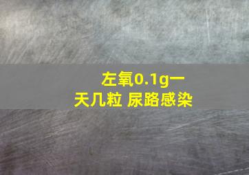 左氧0.1g一天几粒 尿路感染